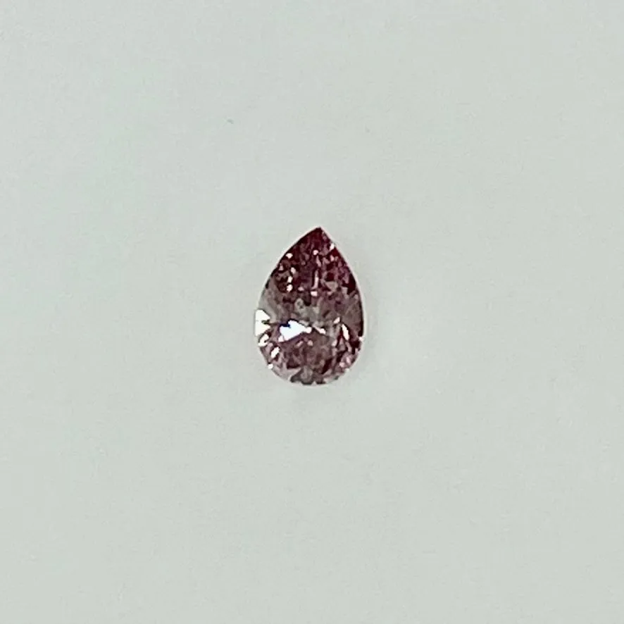 0.15 CARAT PEAR SHAPE NATURAL FANCY BROWNISH PURPLISH PINK EVEN LOOSE PINK ARGYLE DIAMOND GIA CERTIFIED 0.15 CT FBPP BY MIKE NEKTA NYC