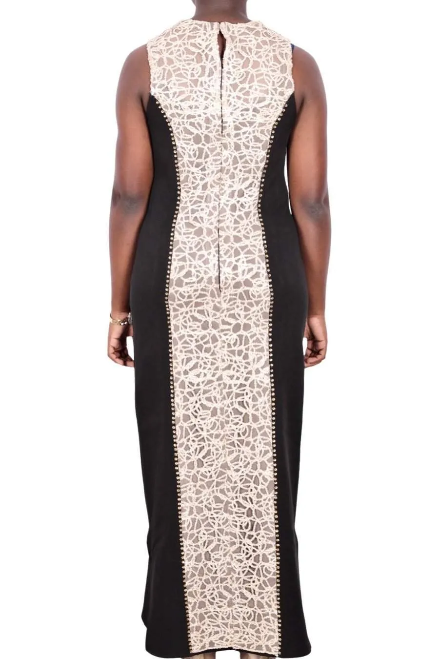 African Evening Black and Gold Dress