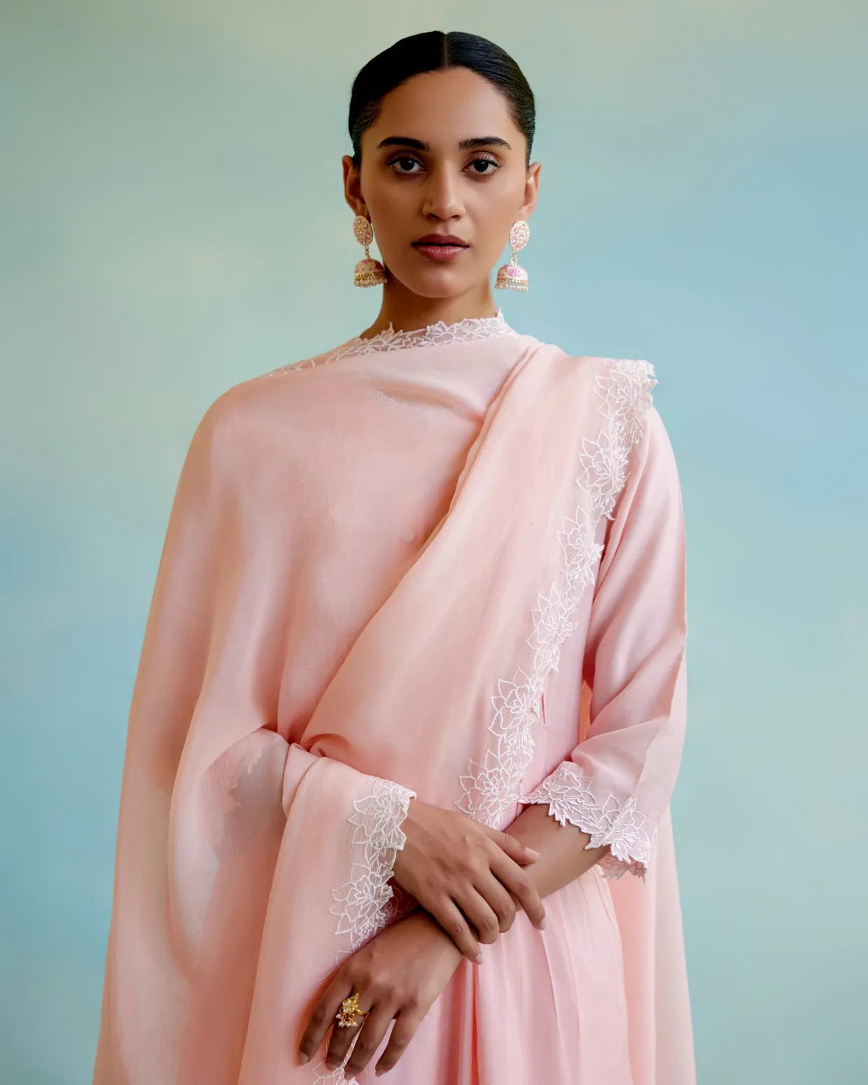 Blossom Pearl Kurta in Silky Modal with Wide Leg Pants