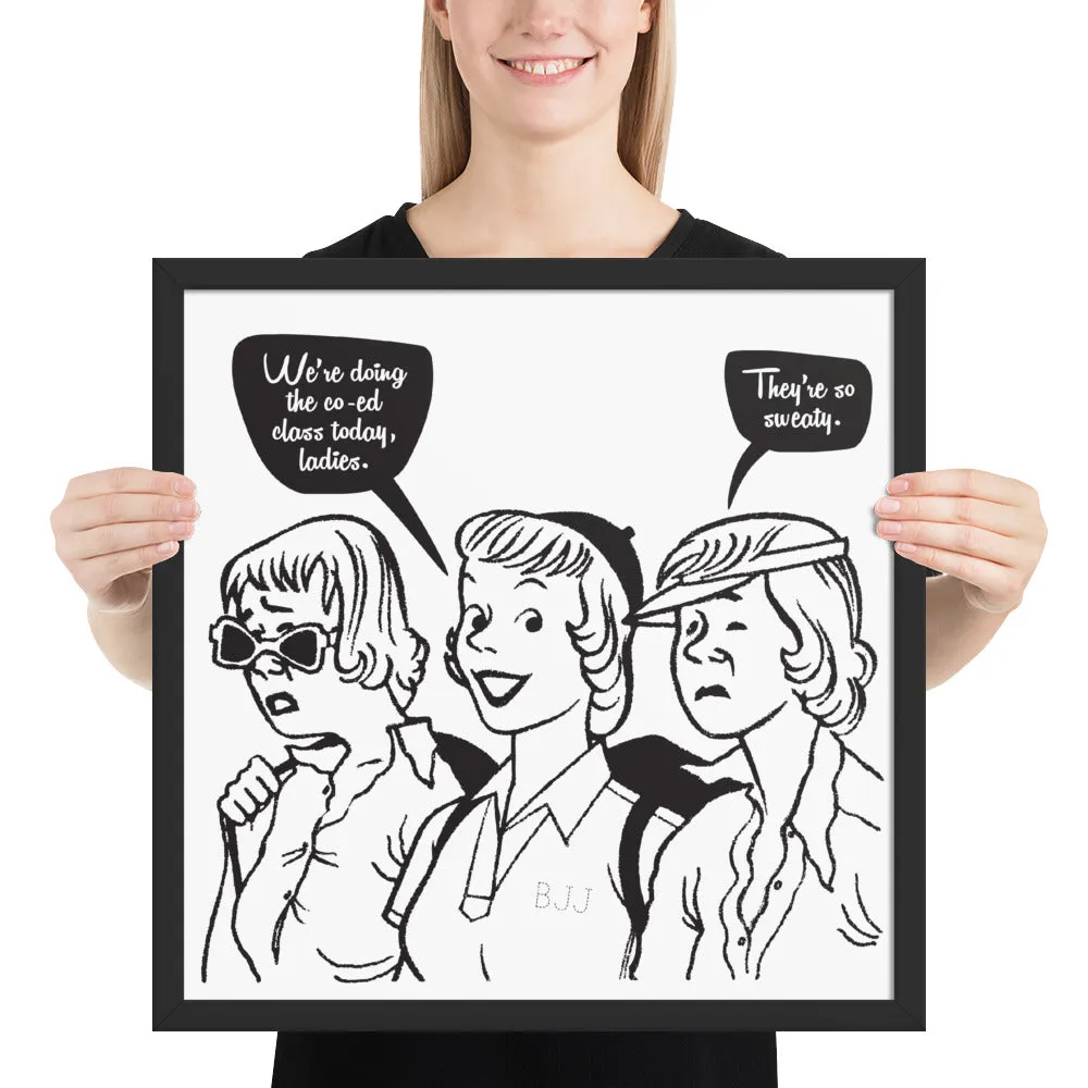 Co-Ed Class Jiu-Jitsu Ladies BJJ Framed Poster Print