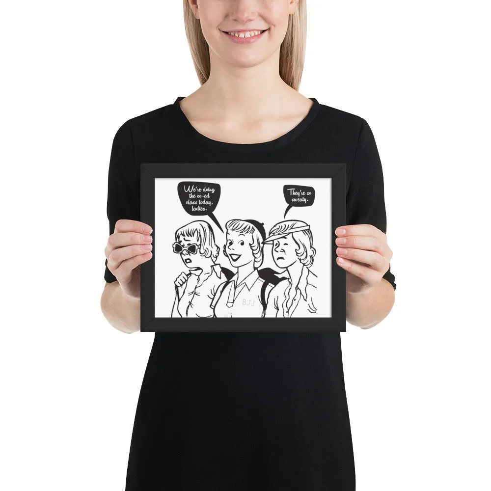 Co-Ed Class Jiu-Jitsu Ladies BJJ Framed Poster Print