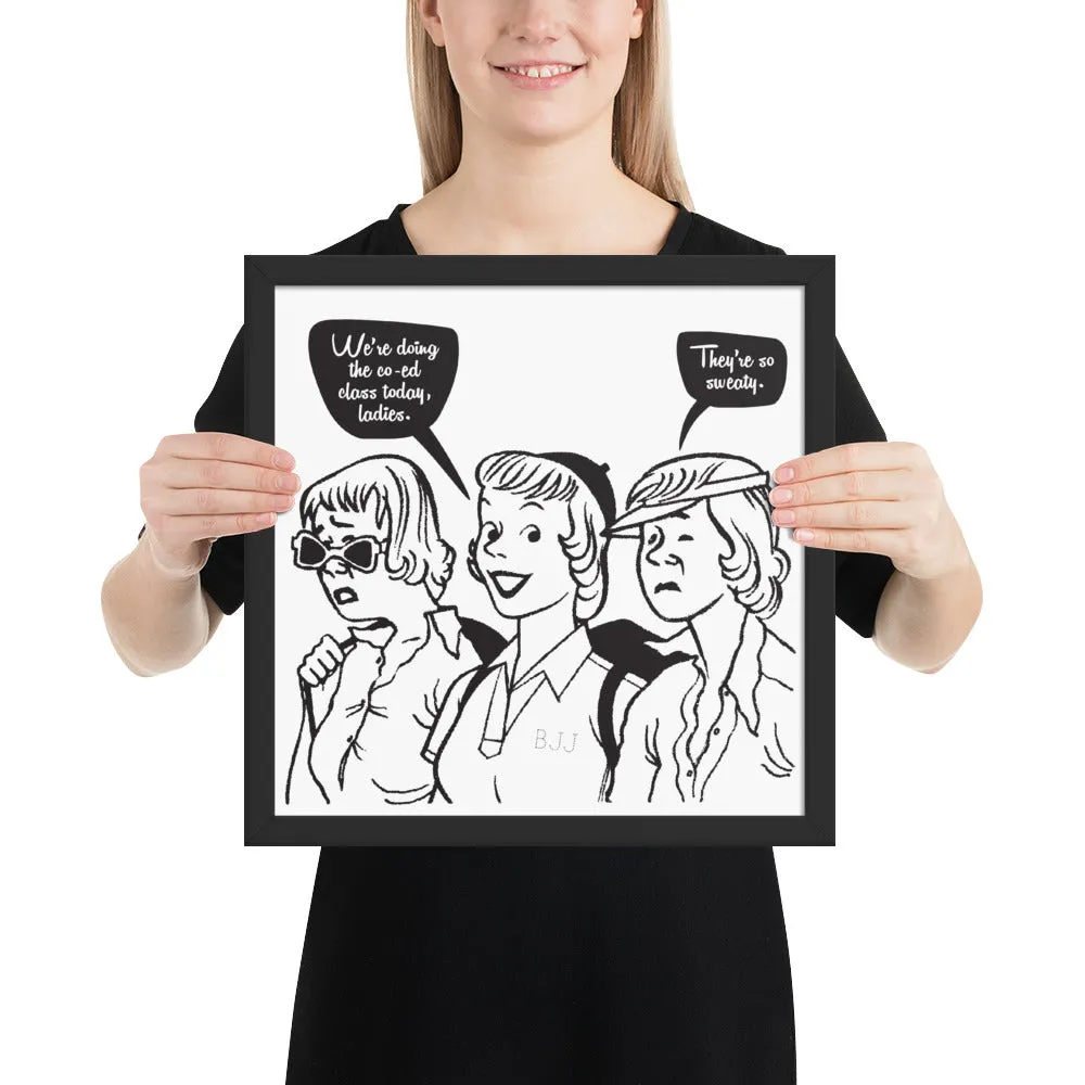 Co-Ed Class Jiu-Jitsu Ladies BJJ Framed Poster Print