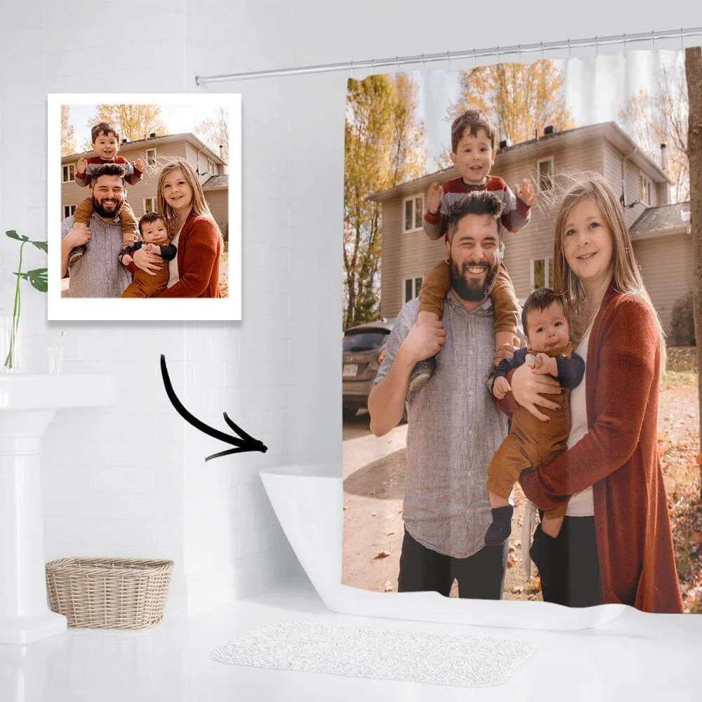 Custom Personalized Photo Shower Curtain