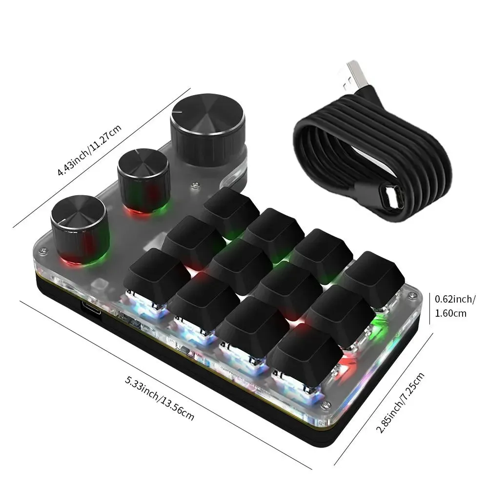 Customizable 12 Key Rgb Mechanical Keypad