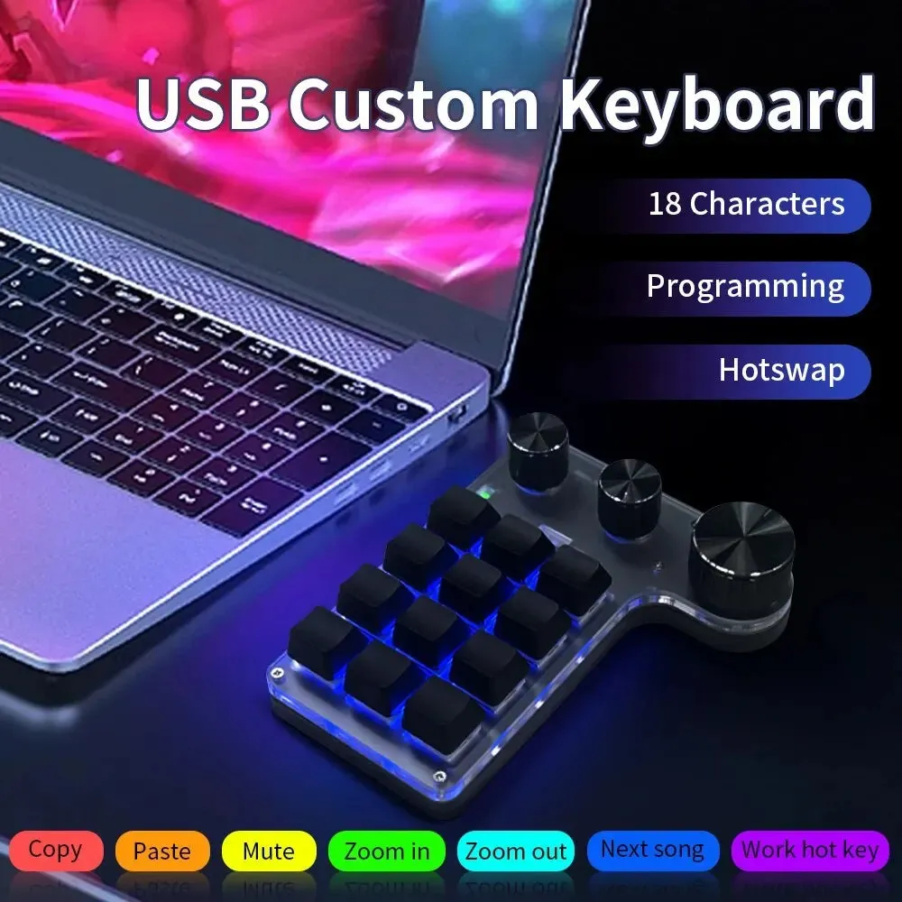 Customizable 12 Key Rgb Mechanical Keypad