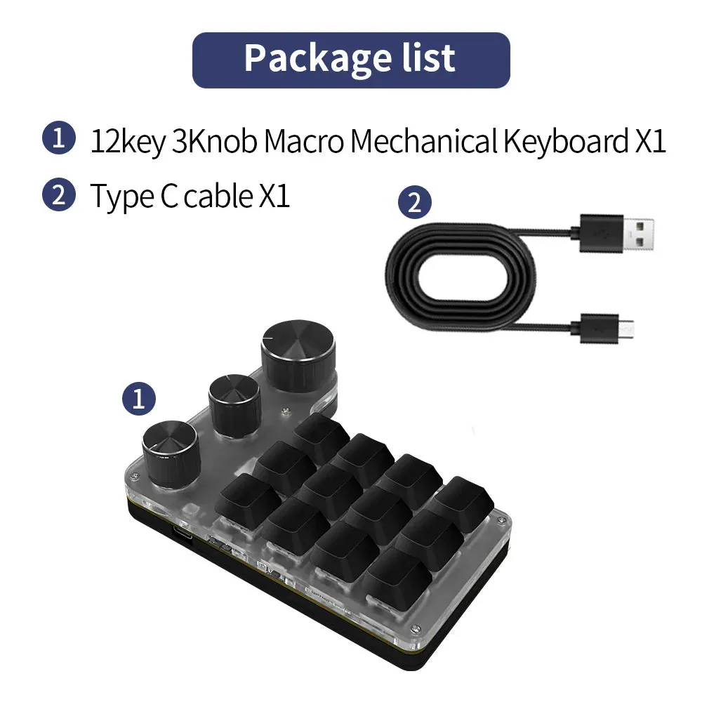 Customizable 12 Key Rgb Mechanical Keypad