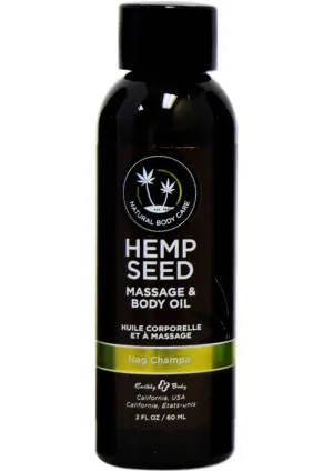 Earthly Body Hemp Seed Massage and Body Oil Nag Champa