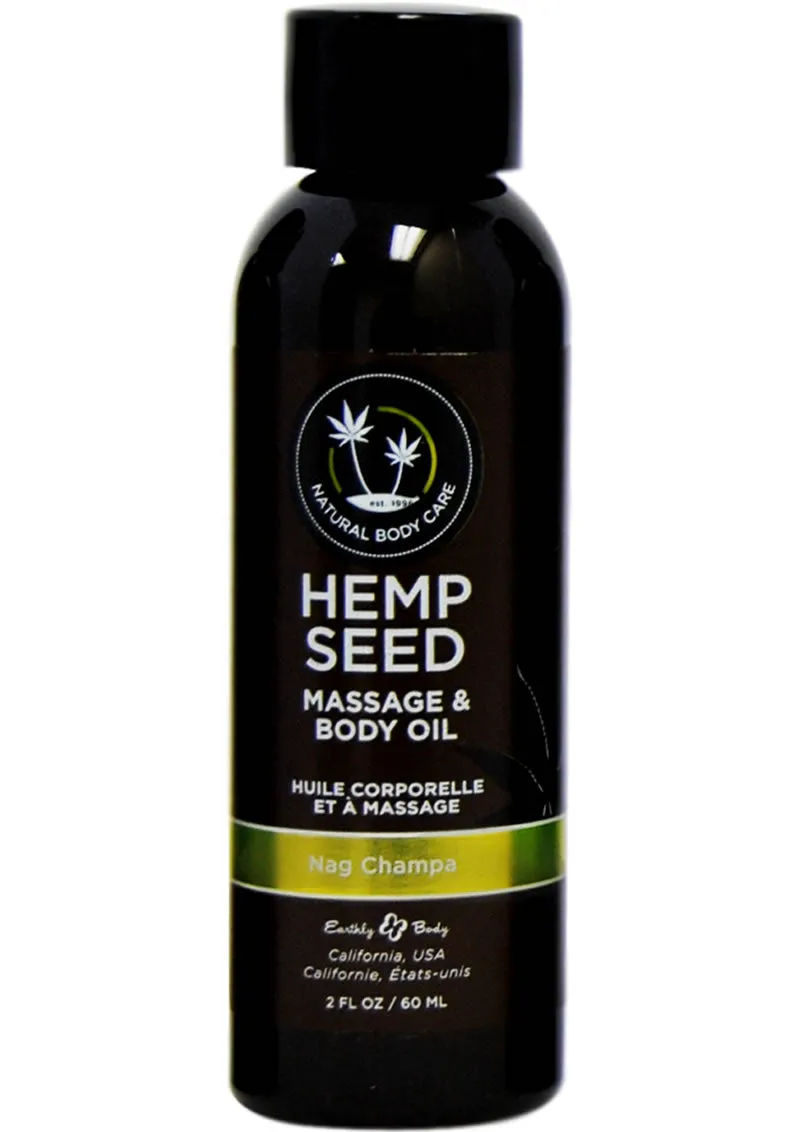 Earthly Body Hemp Seed Massage and Body Oil Nag Champa