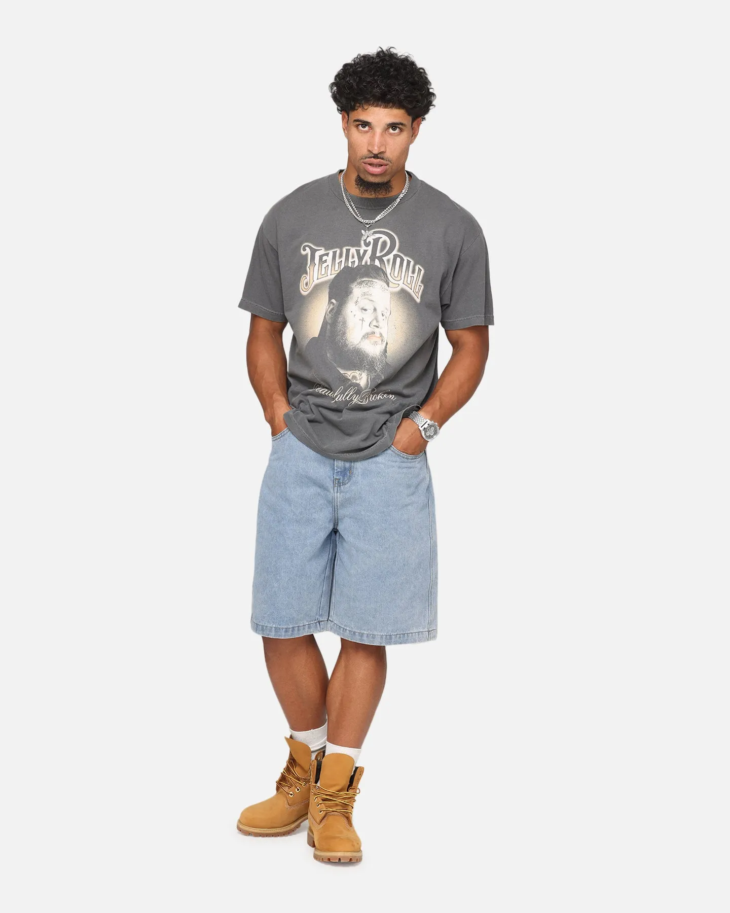 Jelly Roll Beautifully Broken Glow T-Shirt Faded Black