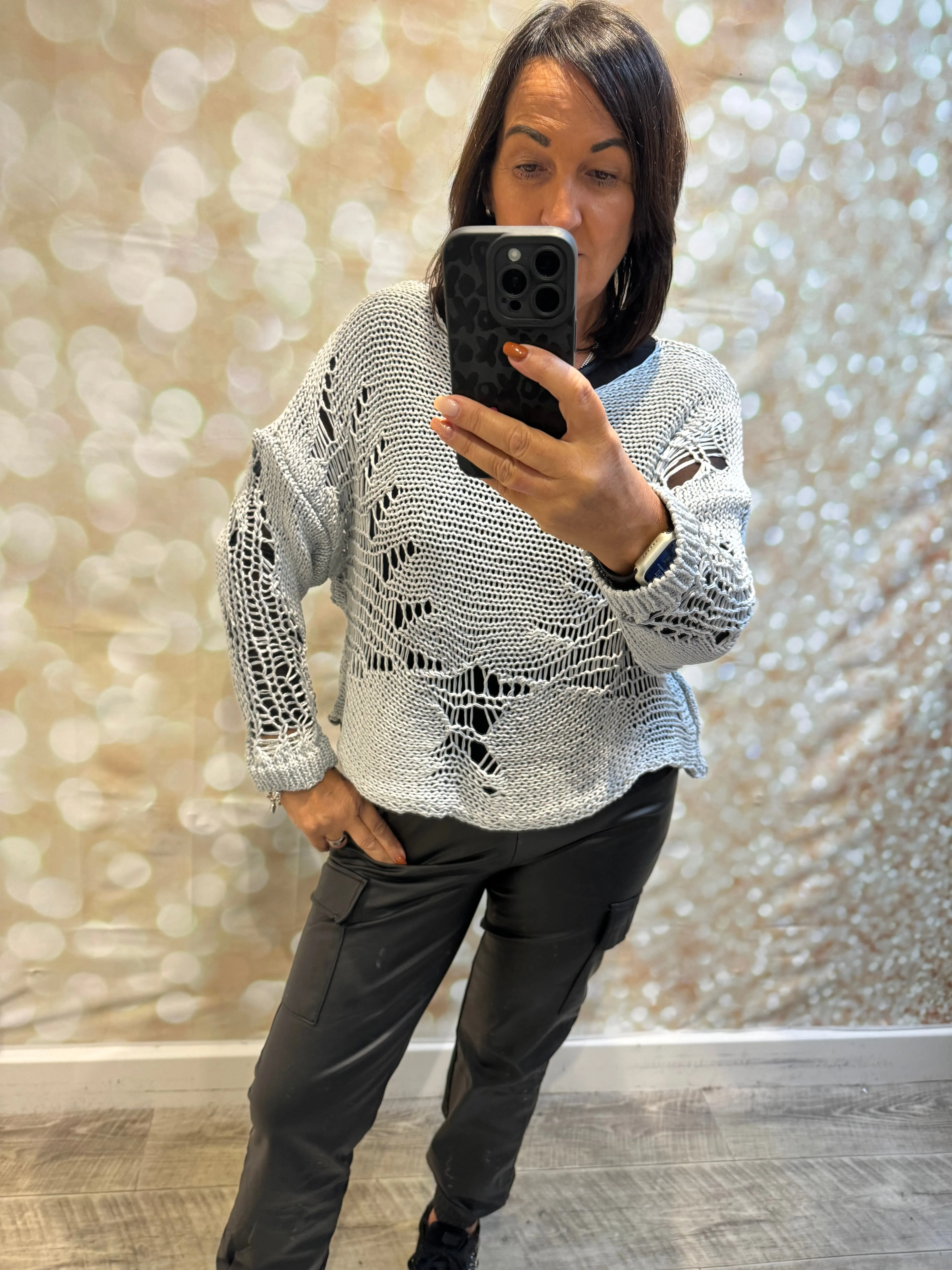 Laddered Silky Knit Jumper