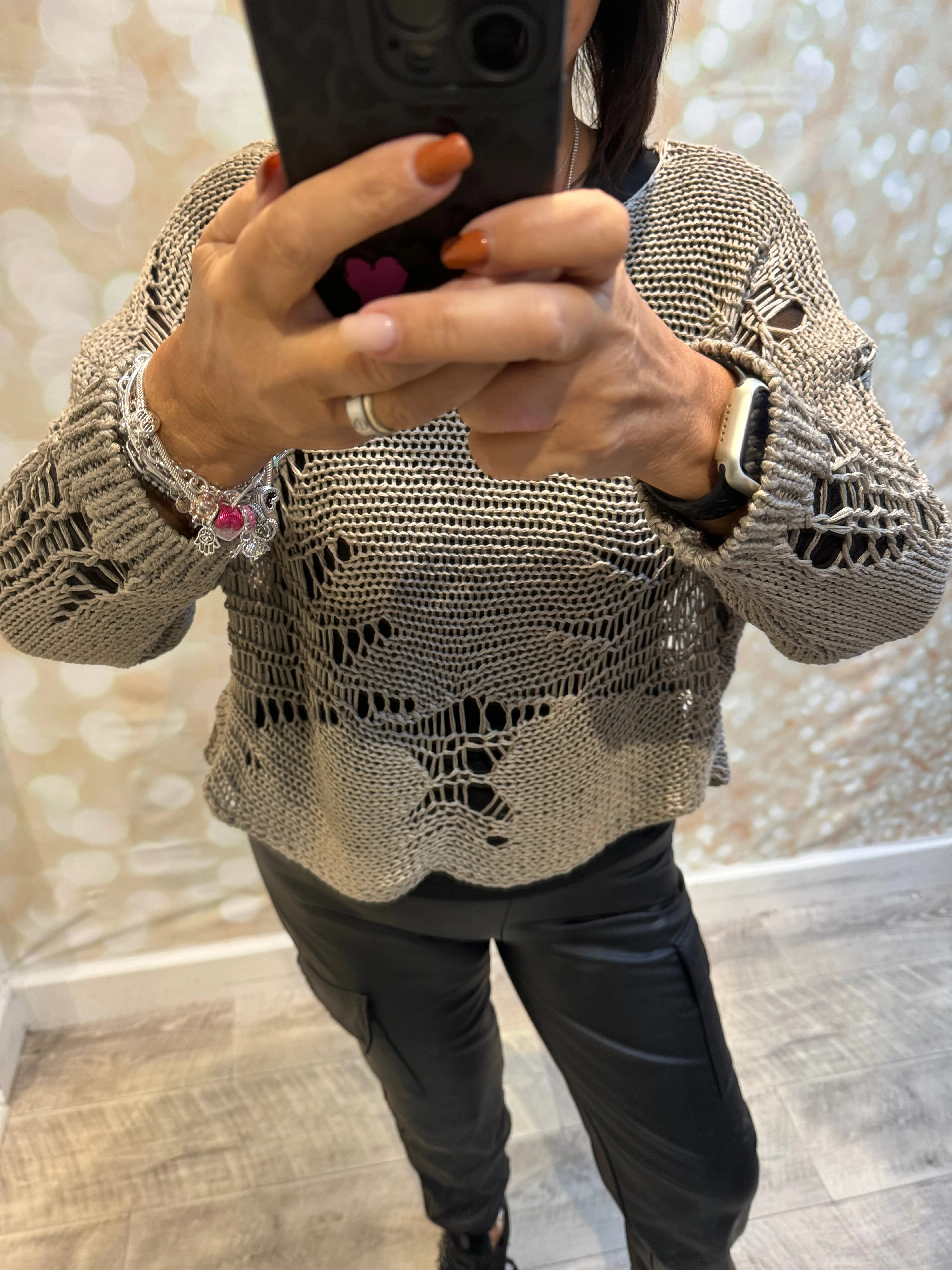 Laddered Silky Knit Jumper