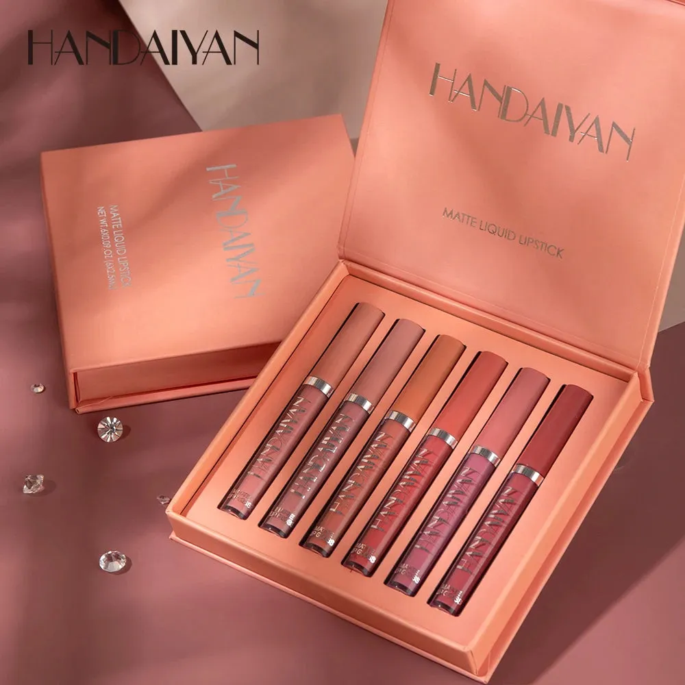 Long-lasting High-pigment non-stick cup lip makeup Cosmetics Liquid Lipstick Setd