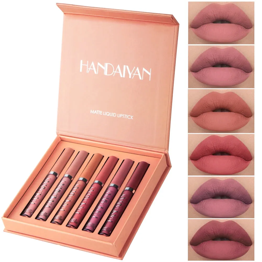 Long-lasting High-pigment non-stick cup lip makeup Cosmetics Liquid Lipstick Setd