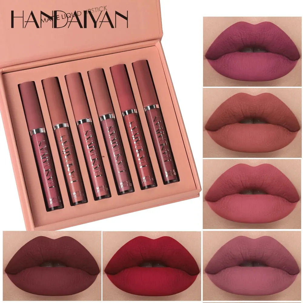 Long-lasting High-pigment non-stick cup lip makeup Cosmetics Liquid Lipstick Setd
