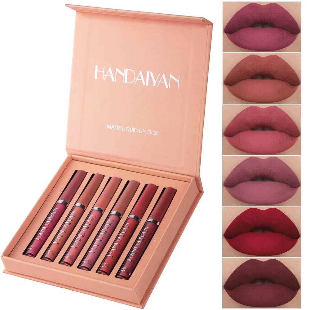 Long-lasting High-pigment non-stick cup lip makeup Cosmetics Liquid Lipstick Setd