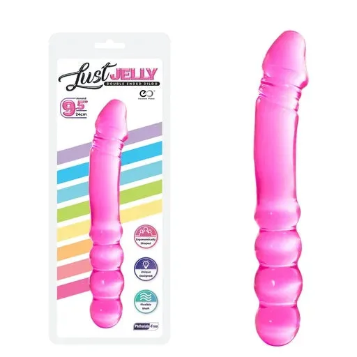 LUST JELLY PVC 9.5 DOUBLE DONG - PINK
