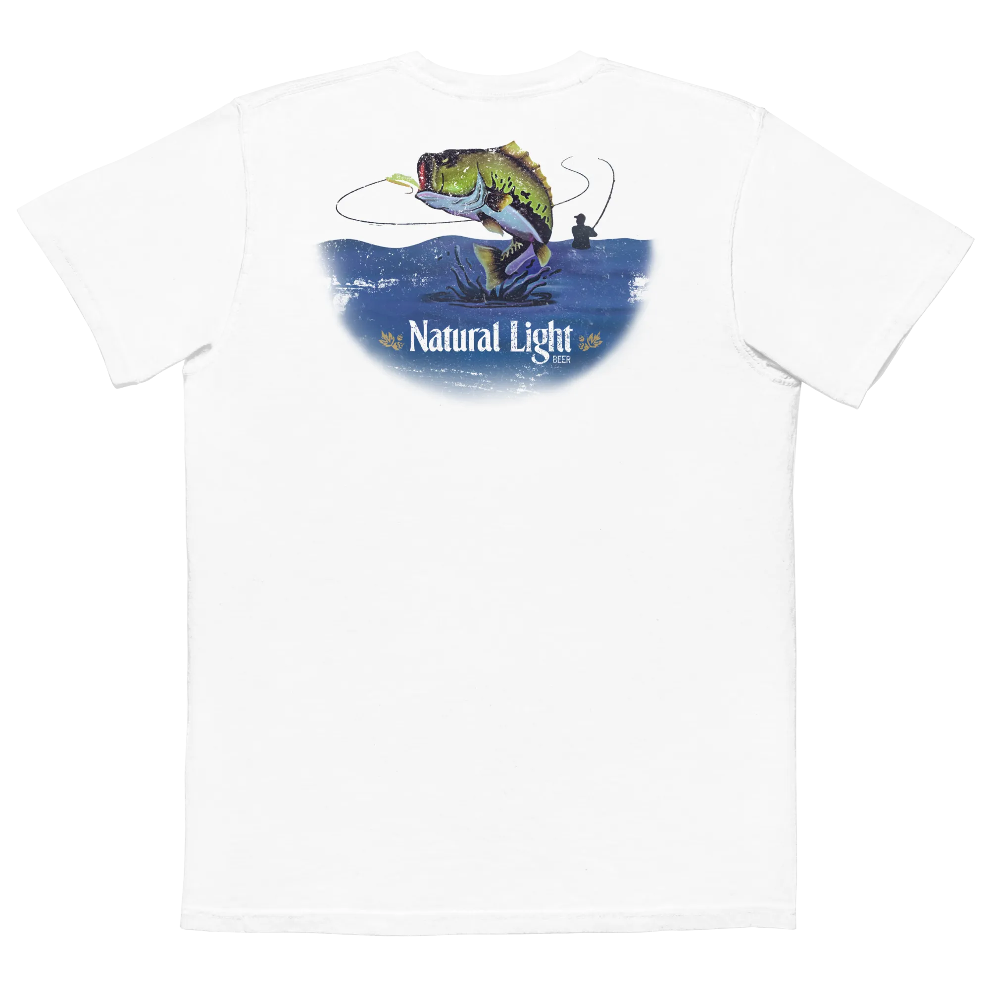 Natural Light Bass Fishing Pocket T-Shirt