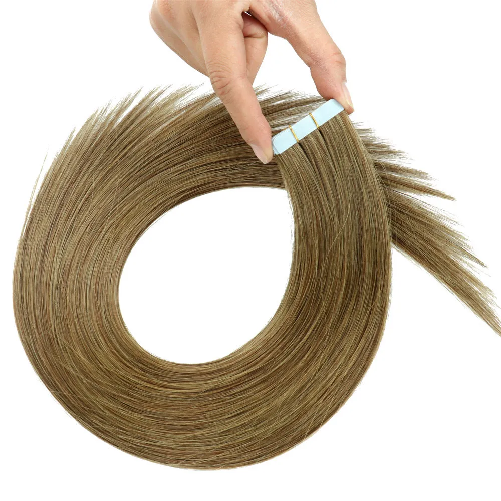 PU Hair Extension Piece with Double-Sided Adhesive – 100% Real Hair, Seamless & Long-Lasting