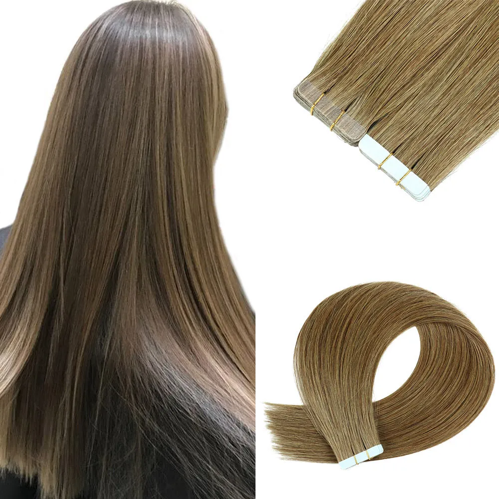 PU Hair Extension Piece with Double-Sided Adhesive – 100% Real Hair, Seamless & Long-Lasting