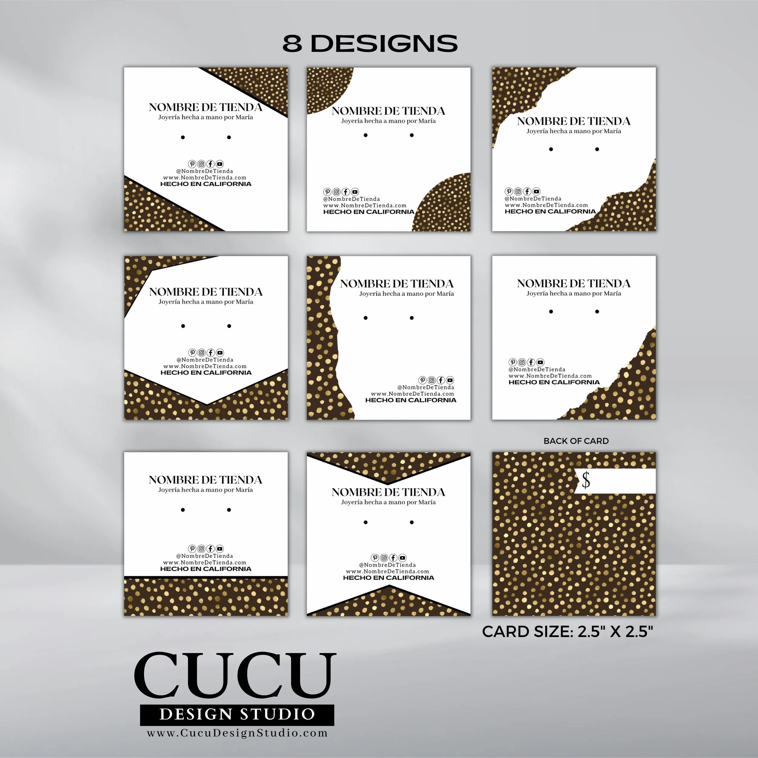 Spanish Customizable Earring Display Cards