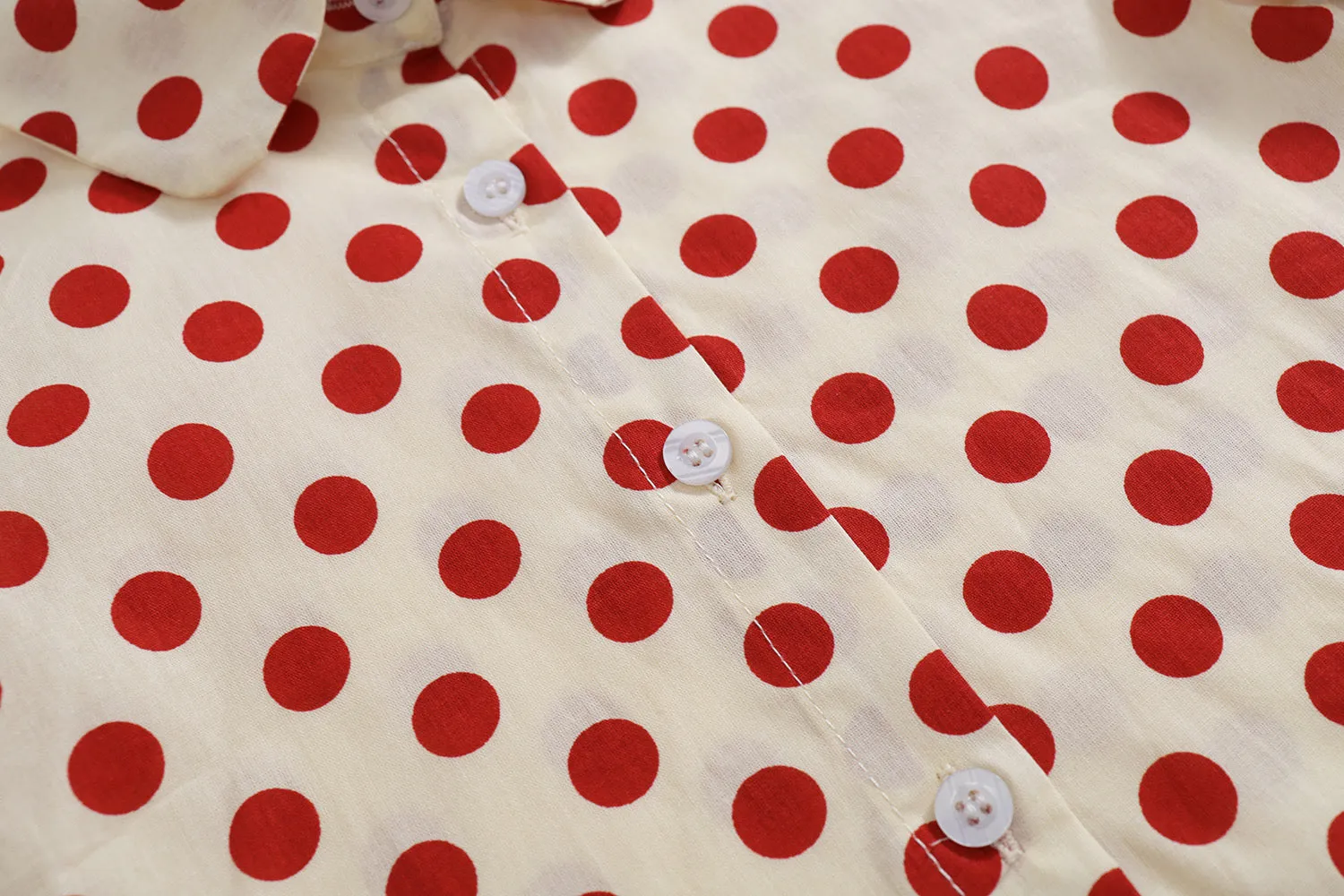 Sweet Red Polka Dot Short Sleeve Shirt
